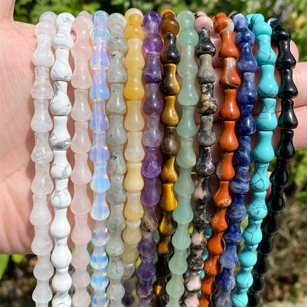 Unique Natural Vase Shape Stone Beads Agates Crystal Aventurine Loose Beads For Jewelry Necklace Making DIY Bracelet 8x12mm