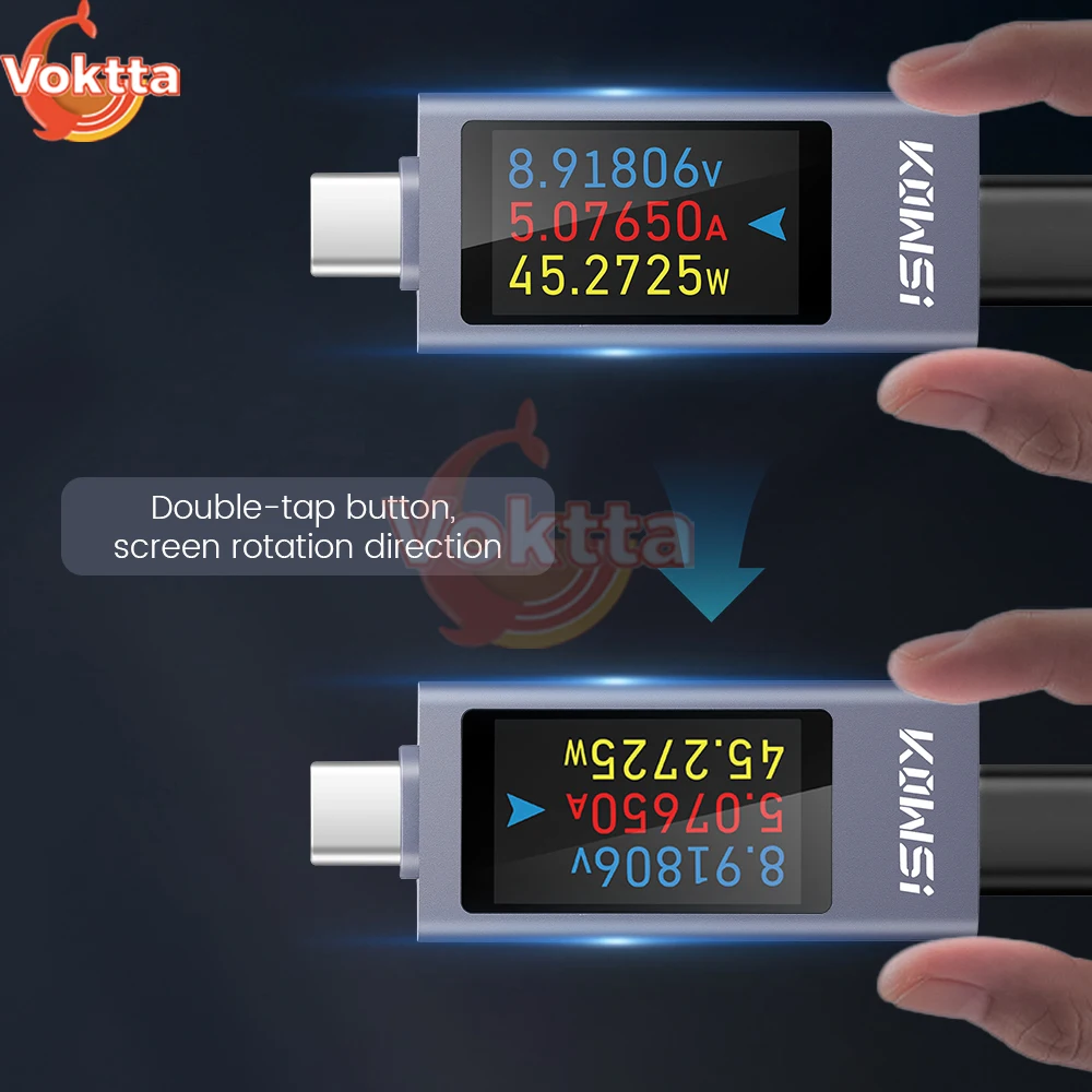 KWS-2303C Type-C Tester DC Voltmeter Ammeter DC 4-30V 0-12A Current and Voltage Test Monitor Power Meter Battery Capacity Tester