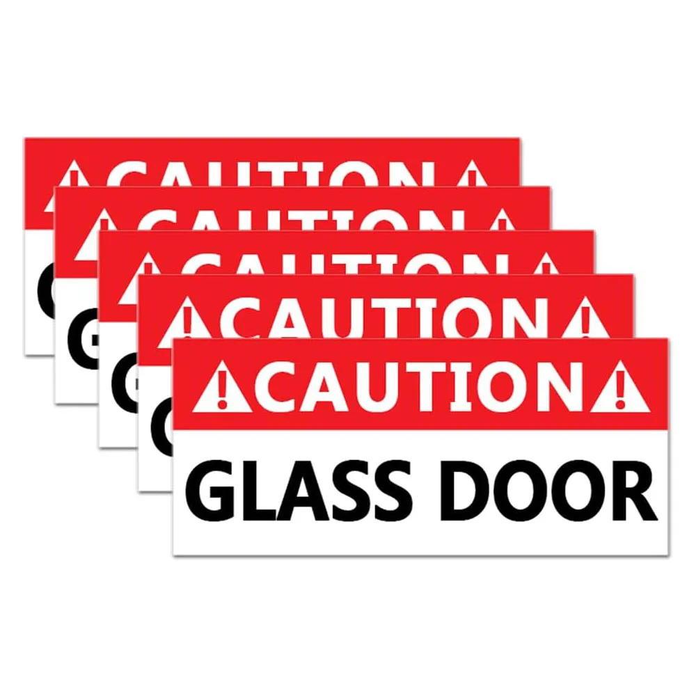 

Caution Glass Door Sign Decal Warning Glass Stickers 5Pcs