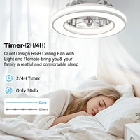 16 Inch Ceiling Fan LED Ceiling Fan Light with Remote Control Infinite Dimming 6 Levels of Wind Speed Living Room Bedroom Chandelier Fan 5