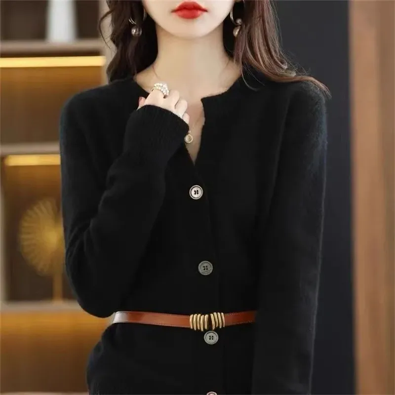 2023 Knitted Sweater Ladies Jacket Women\'s Cashmere Cardigan Coat New Loose And Slim Sweater Spring And Autumn Outerwear