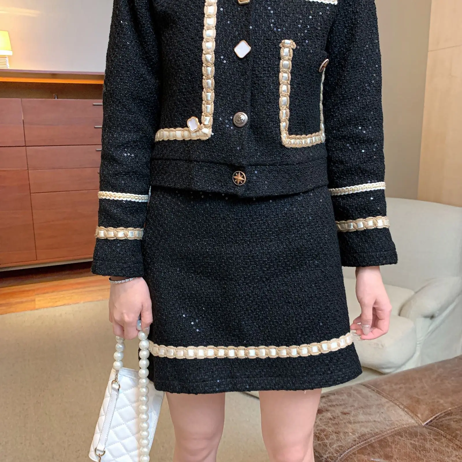 Elegante conjunto de 2 peças saia feminina, lapela casaco pequeno, jaquetas, mini-saia, casual feminina Office, moda coreana, primavera, outono