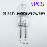 5PCS G5.3 12V 20W G5.3 12V 35W light bulb G5.3 12V 50W G5.3 12V 75W glass bulb 12V G5.3 20W 12V G5.3 35W G5.3 12V halogen bulb