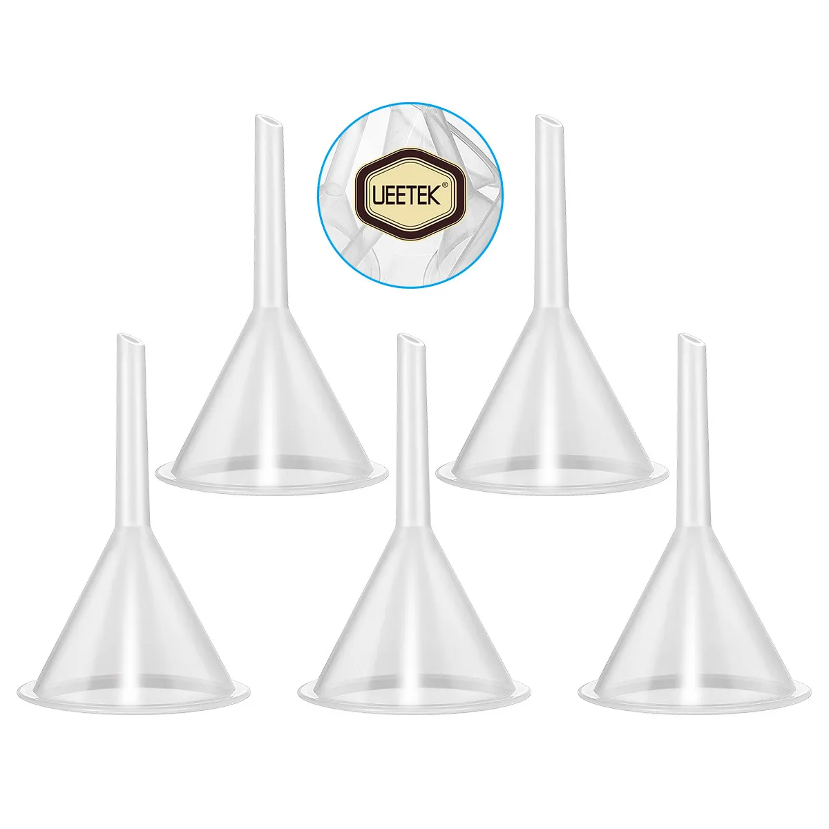 5Pcs 60Ml Clear White Plastic Funnels Heavy Duty for Car Maintenance Transmission Steering Fluid Home Kitchen