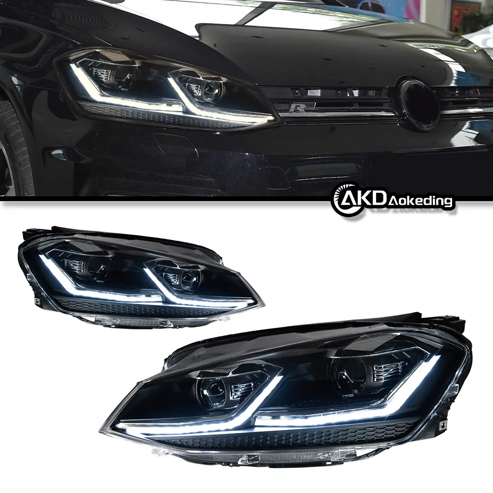 Auto Parts For VW Golf 7 Headlights 2013-2017 MK7.5 latest Styling LED Daytime Lights Dual Projector Car Accesorios Modified