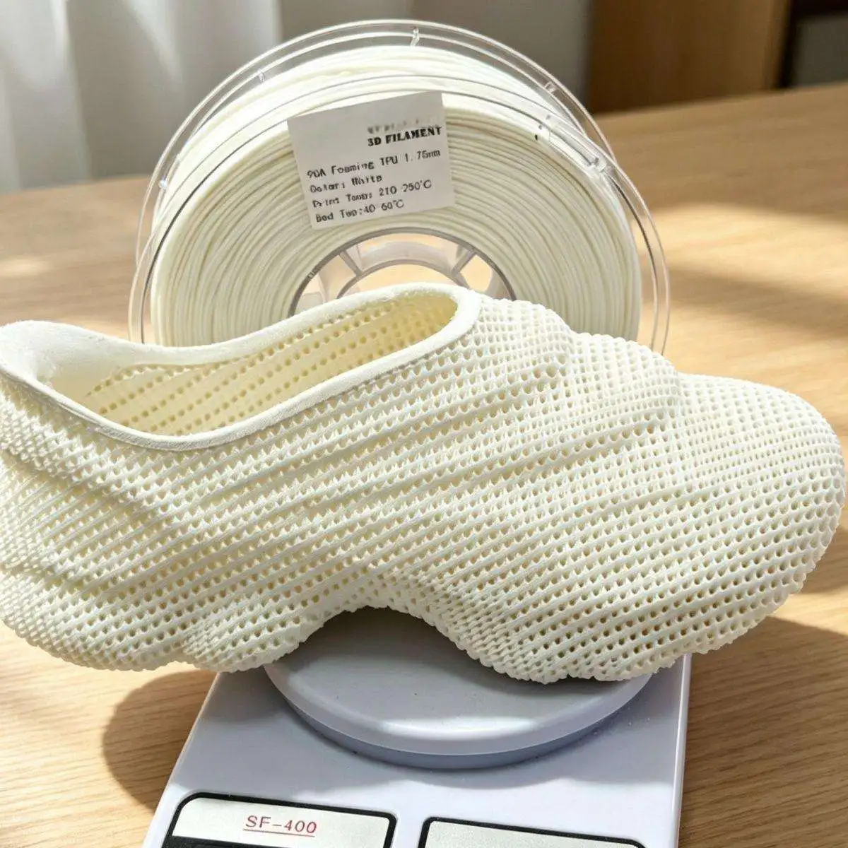 Foaming TPU 90A Filament 1.75mm 1kg – Lightweight Flexible Low-Stringing Easy Print for FDM 3D Printer