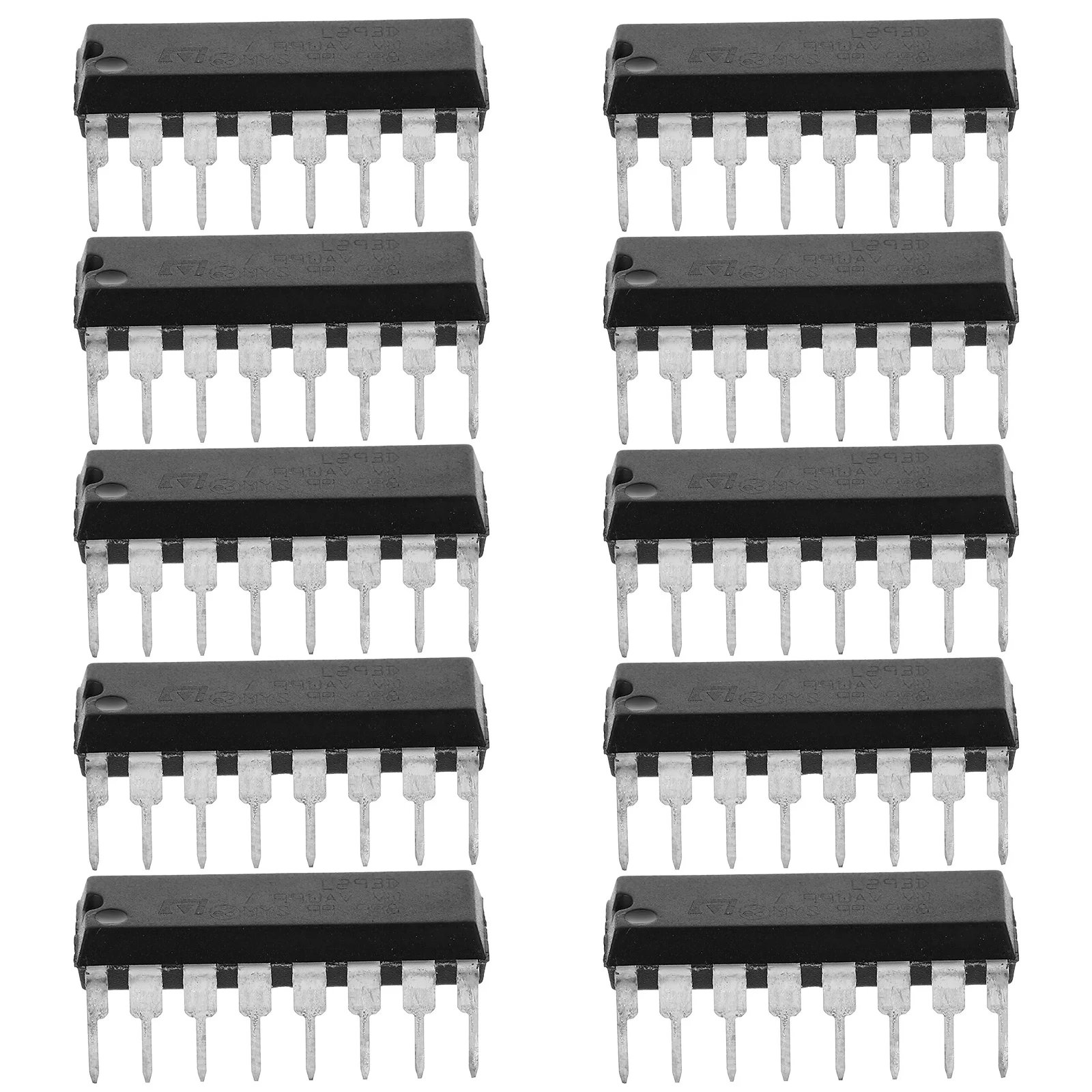 

10pcs L293D Dip 16-Pin Ic Stepper Motor Driver Controller Black 600Ma Tool Parts Dual H- Temperature Protection