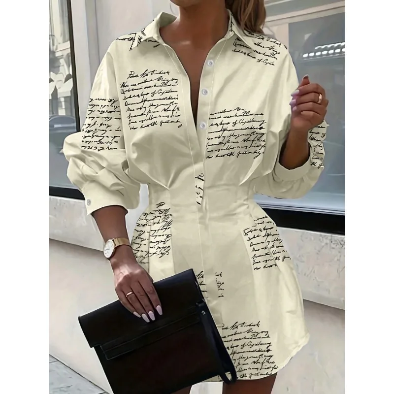 

Плюс размер 1XL-5XL, женская модная рубашка с рукавами-фонариками и поясом с принтом, женская повседневная блузка, рубашка с длинным рукавом