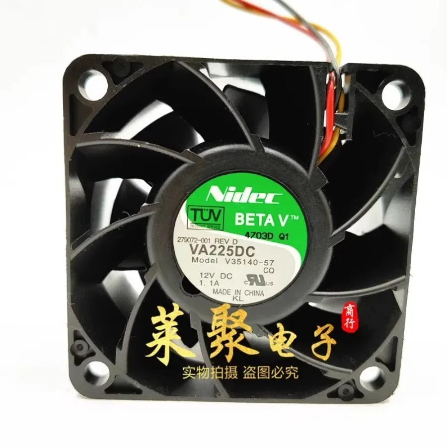 

For Nidec V35140-57 6038 DC12V 1.1A 6CM 3-Wire Server Ball Cooling Fan