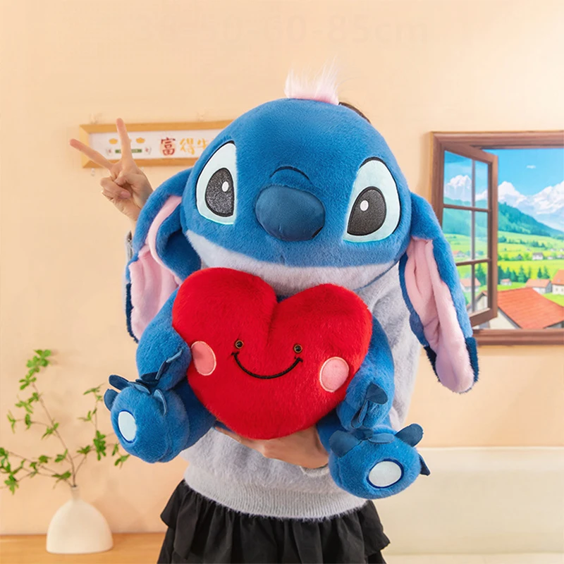 

Disney 35/60cm Plush Stitch Hugging Doll From Lilo & Stitch Stuffed Animal for Kids Birthday Gift Soft Toy Plushie Baby Pillow