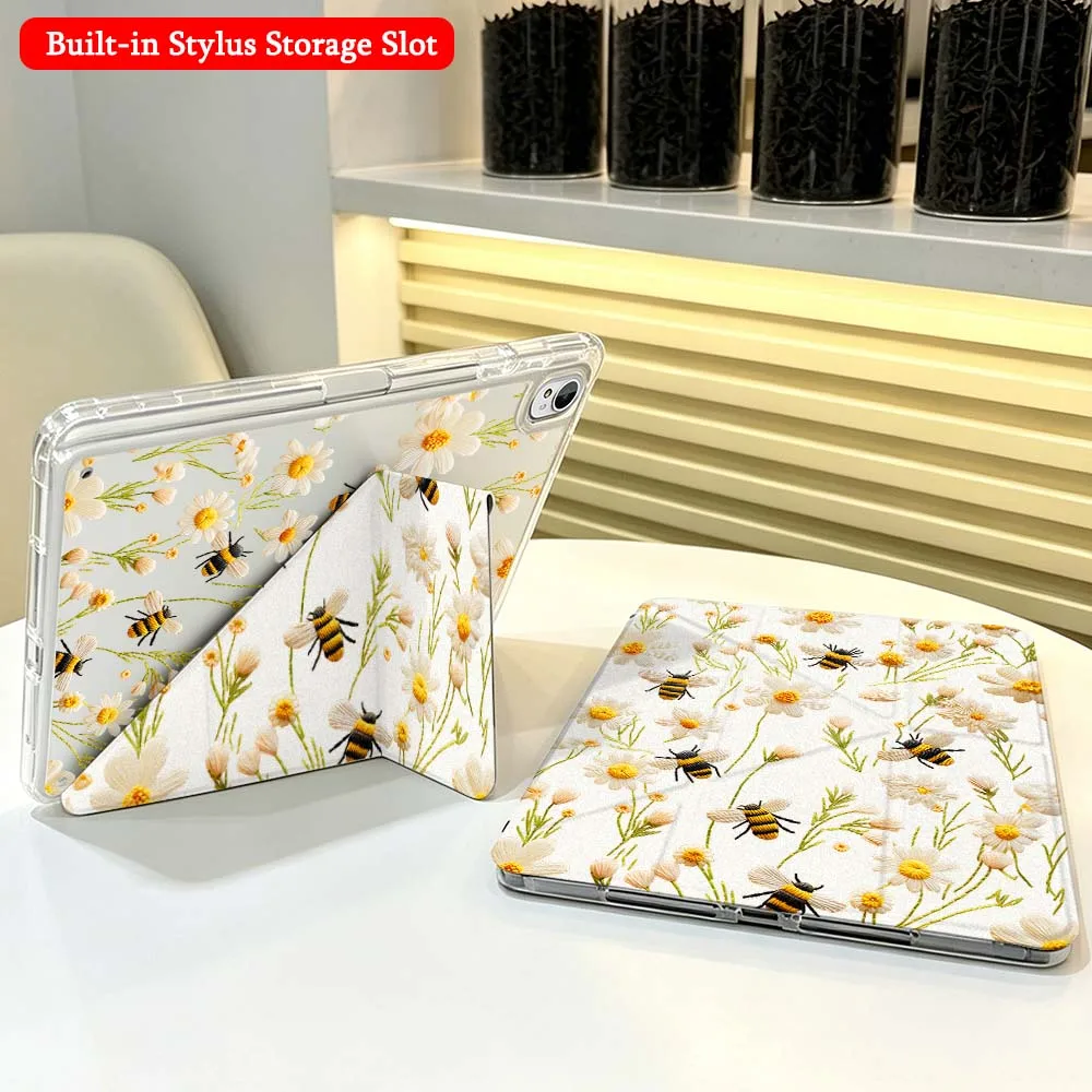 Daisy Bee Pattern Case For Huawei Honor Matepad Pad X10 X9 GT Pro V9 9 Air SE 12X 11.5 11 13.2 11.5s inch Foldable Tablet