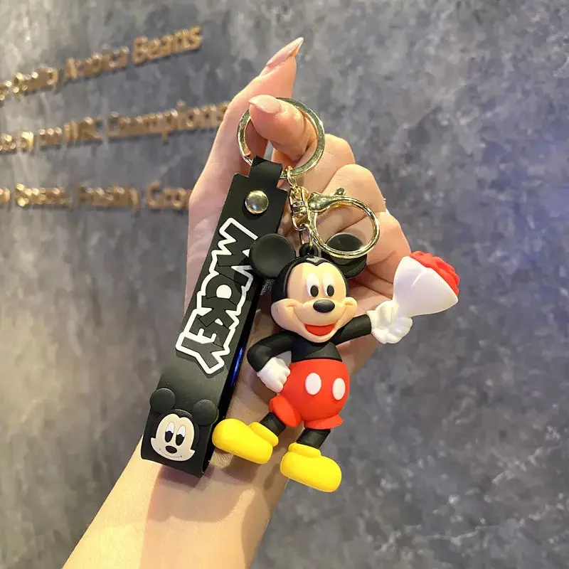 Disney Mickey Minnie Mouse Breloczek do kluczy Kreatywna kreskówka Nowy styl Moda Anime Breloczek do samochodu Gumowa lalka Breloczek do kluczy Kawaii Prezent na imprezę