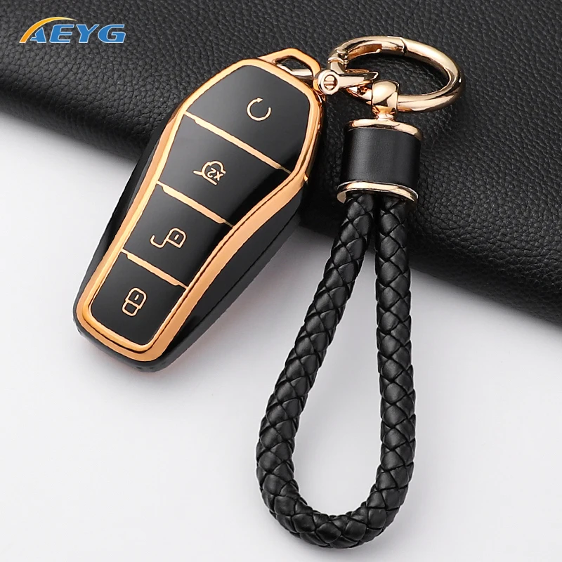 Mode Weiche TPU Auto Schlüssel Fall Abdeckung Shell Für Für BYD Song Plus Atto 3 Han EV Tang DM Qin Dichtung delphin Halter Fob Zubehör