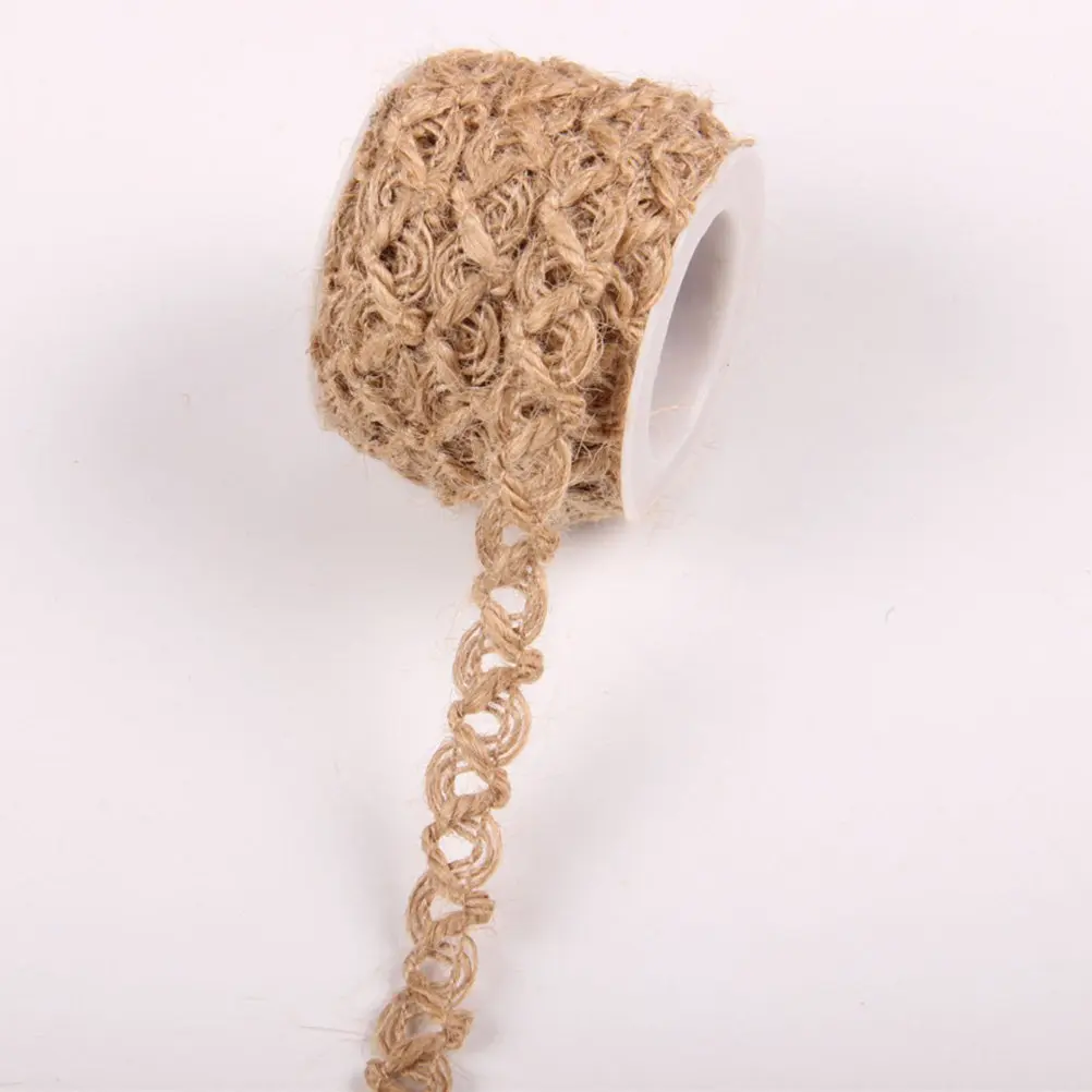 5M Jute Ribbon Burlap Twine to Break Natural Eco Material for DIY Crafts Handmade Gifts Decoration Burlap Ribbon