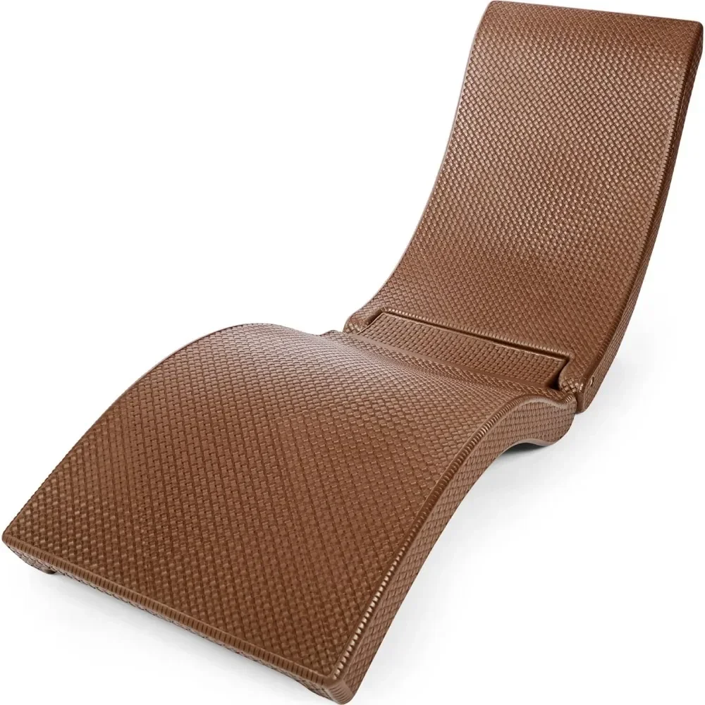 Premium Poolside Patio Chaise Lounge Chair, Chocolate Sun Loungers