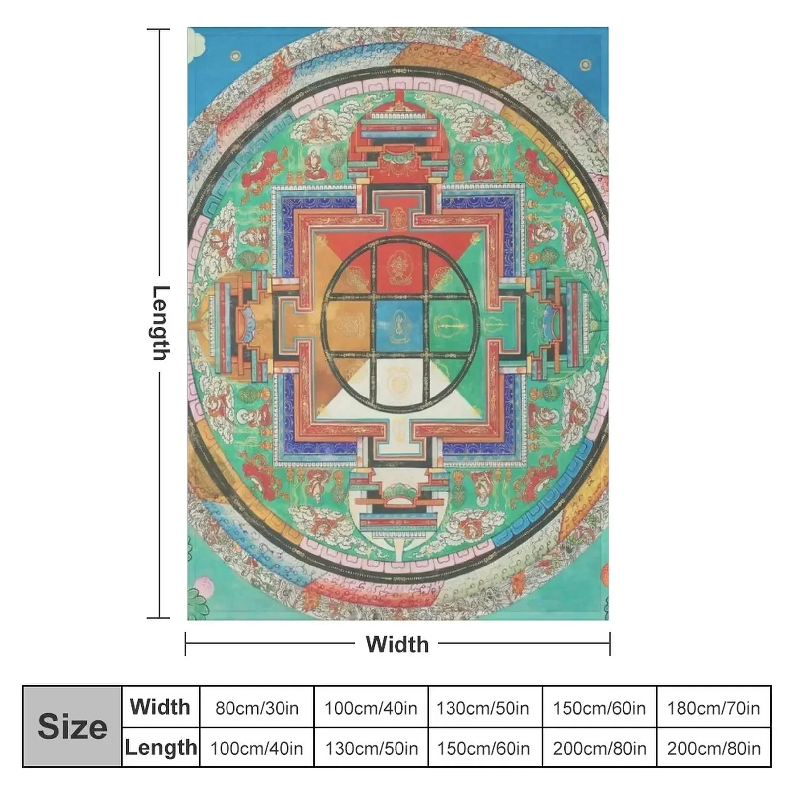 Buddhist Mandala Thangka Art Throw Blanket couch cozy soft plush fuzzy picnic outdoor blanket