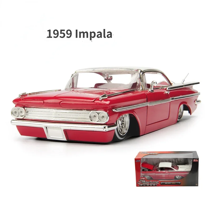 

Винтажный Классический автомобиль CHEVY IMPALA в масштабе 1:24, 1959, модель автомобиля из литого металлического сплава, игрушки для Chevrolet, коллекция подарков для детей