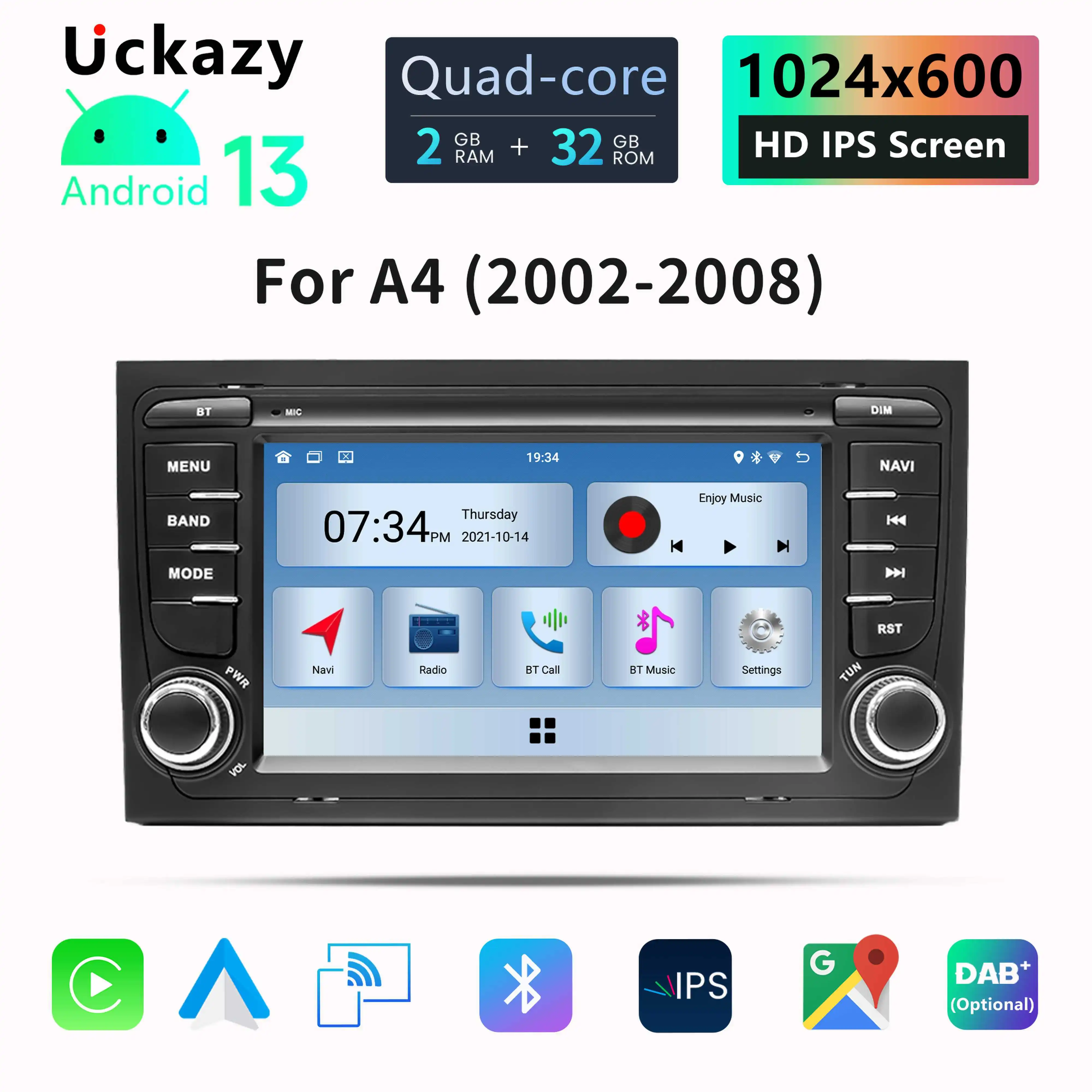 2 Din Android 13 Car Radio For Audi A4 B6 B7 S4 B7 B6 RS4 Seat Exeo 2002-2008 RS4 B7 Radio 2008-2012 Multimedia GPS Audio Stereo