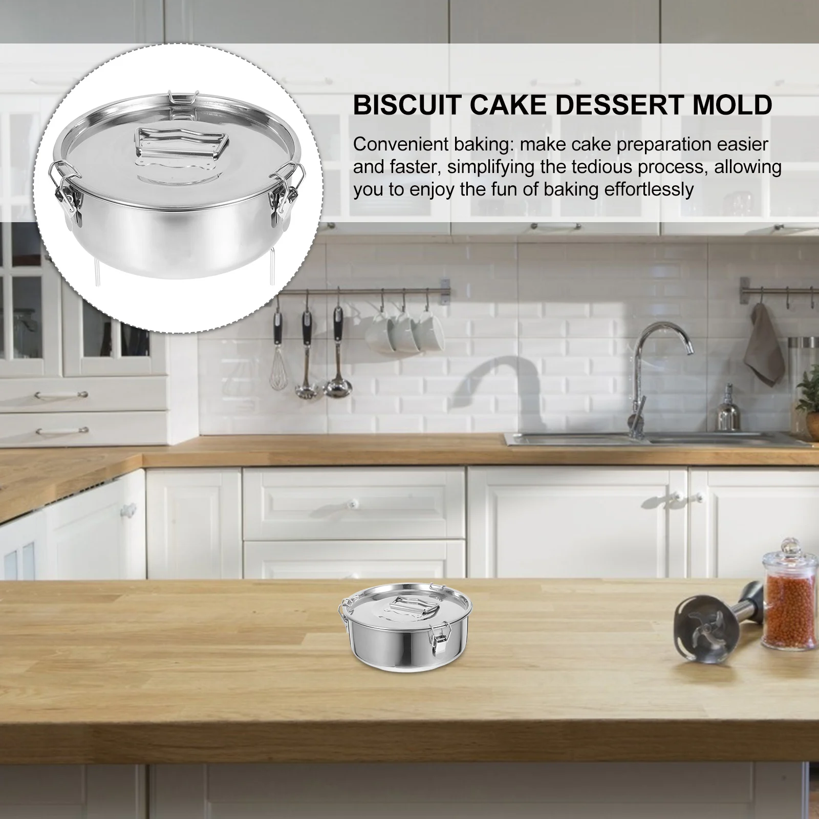 

1 set 1 Set Stainless Steel Steaming Tray Flan Round Cake Mousse Dessert Baking Mold Home Restaurants Bakeries Multi-Functional