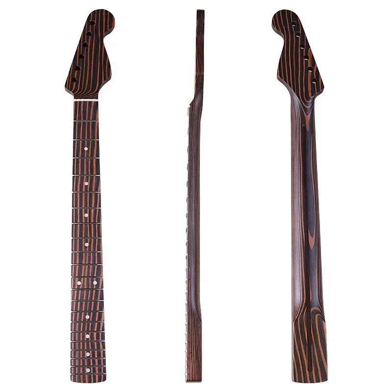 Zebra wood electric guitar neck DIY electric guitar accessories 6 strings 21 products in one instrument handle