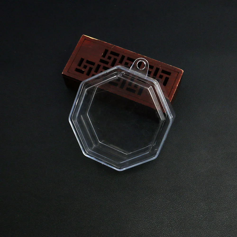 

80x80mm Hexagonal Transparent Plastic Jewelry Packaging Boxes Unpartitioned Design Storage Tools 3pcs For Storing Beads Rings