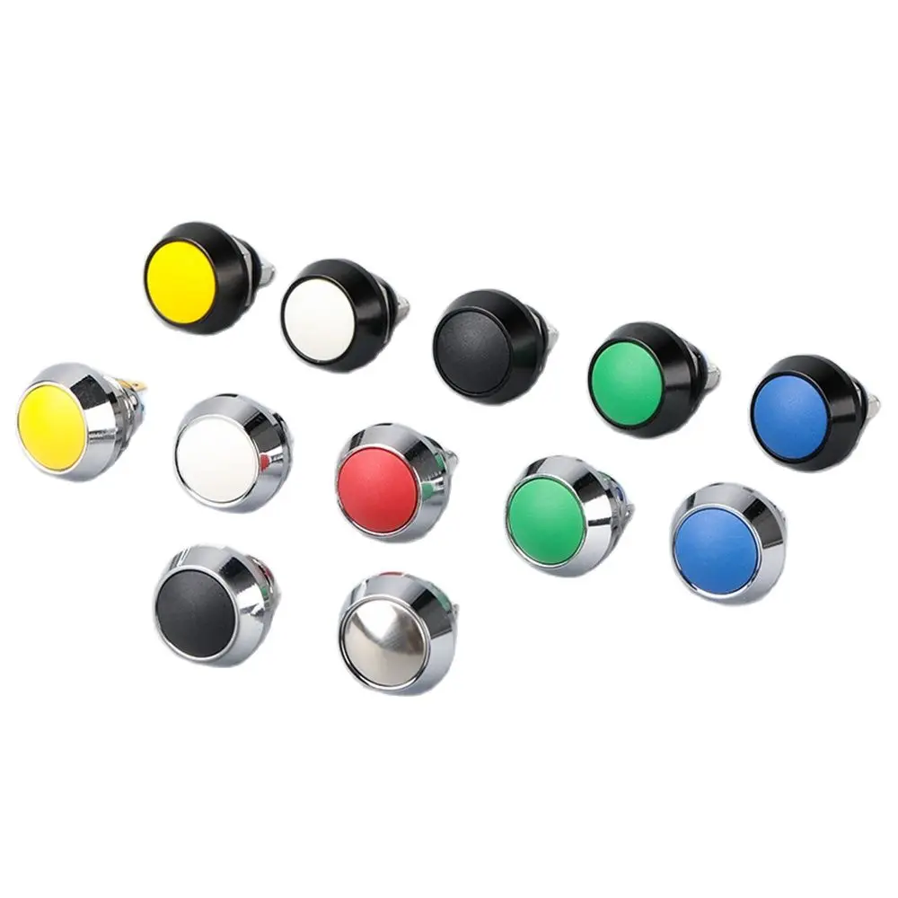 12mm Momentary Push Button Start Stop Power Switch Metal 1A/36V Without Fixation Backlit Connected Electrical On Off Screw Auto