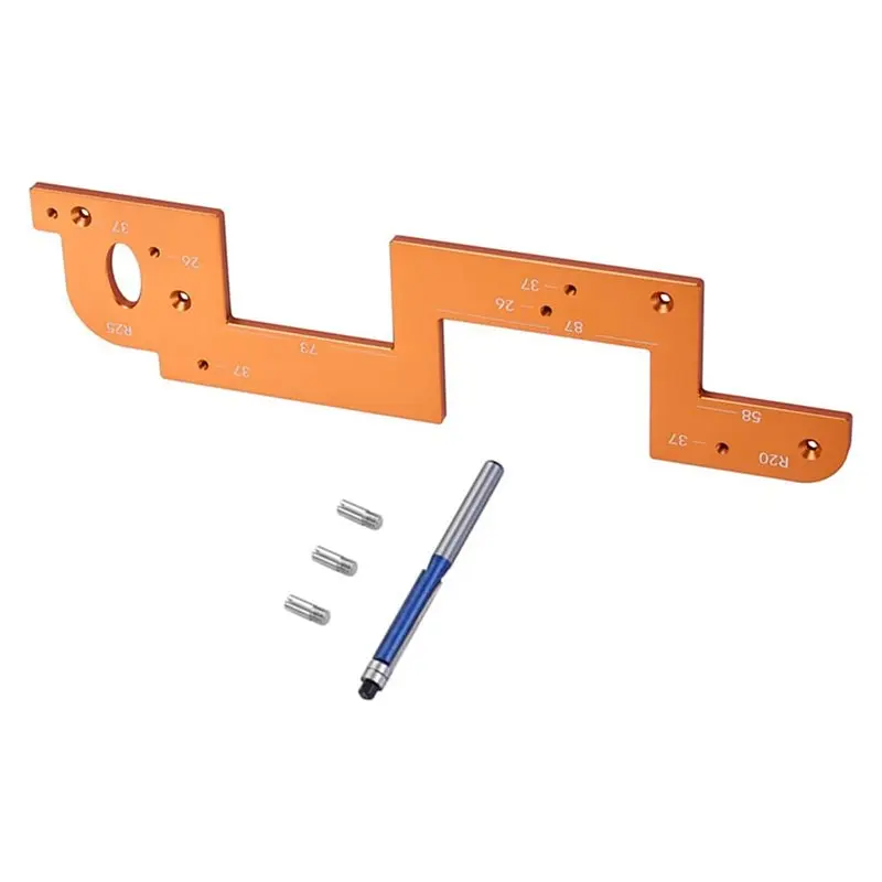 BAAJ-Aluminum Woodworking Round Corner Radius Templates Arcs Grooving Auxiliaries Tool Wood Grooving Guide Mold
