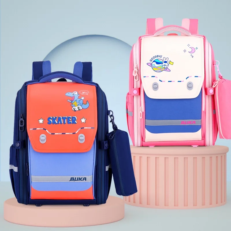 High-capacity Primary Children Cartoon Dinosaur Rabbit Backpacks New Girls Boys Students Fashion Cute Schoolbags with Pen Bag
