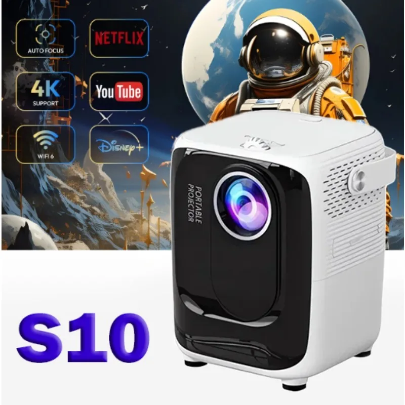 S10 1920*1080P Mini Projector 4K Bluetooth-Compatible Android Smart TV DLP Office Micro Portable Data With 5G Wifi Home Theater