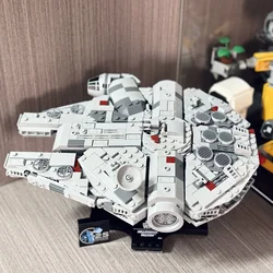 Bloques de construcción de falconSpaceship para niños, juguete de ladrillos para armar nave espacial, Compatible con Millennium, ideal para regalo de Navidad, novedad, 75375