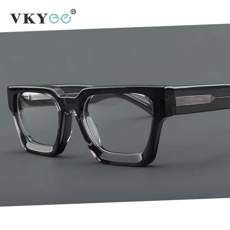 

VICKY Simple Geometric Square Design Retro Eyeglasses Men's and Women's Anti-Blue Light Glasses Customizable Prescription 1439