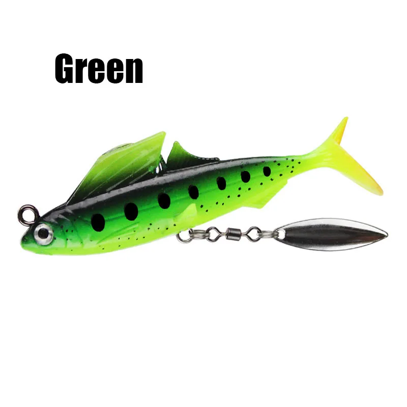 Spinpoler Pike Stinger Rig Hook bait fish 8.5cm 12.5g with sequins VMC 1/0 single hook imitation soft bait soft lure wholesale