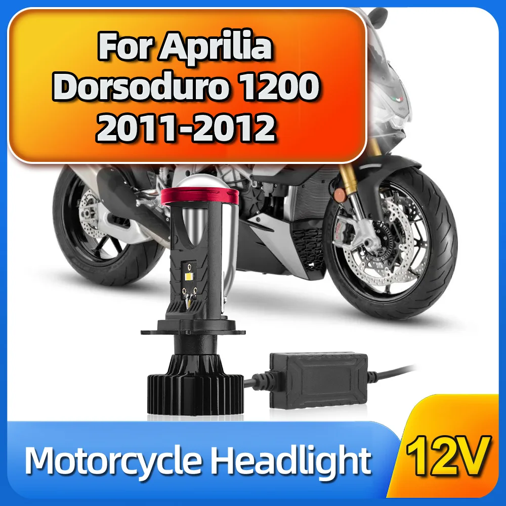 For Aprilia Dorsoduro 1200 2011 2012 Bi LED H4 Projector Lens Bulbs Canbus Motorcycle Turbo Lamps Hi/Lo Lens 12V Motor Plug&Play