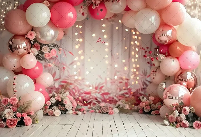 Mehofond 사진 배경 발렌타인 데이 꽃 풍선, 어린이 생일 케이크 스매쉬, 초상화 장식 배경, 사진 스튜디오