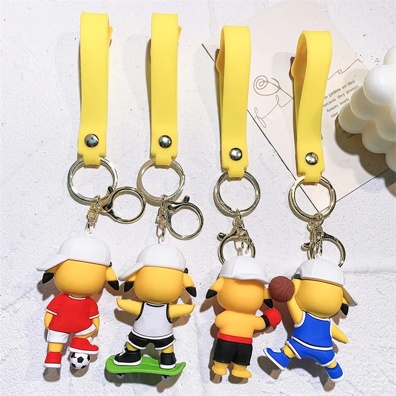 New sports style Pokemon keychain pendant Pokemon Pikachu doll bag car pendant