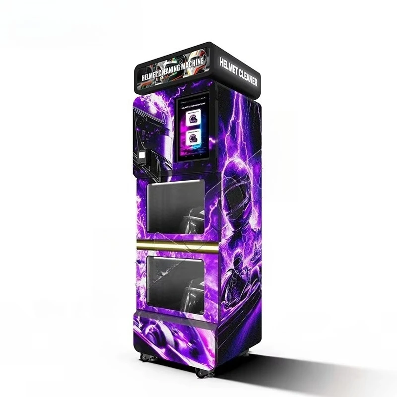 FOODLINE Customized Helmet Cleaning Vending Machine Touch Screen Wi-Fi/4G LTE Coin QR Code Credit Card Payment Options