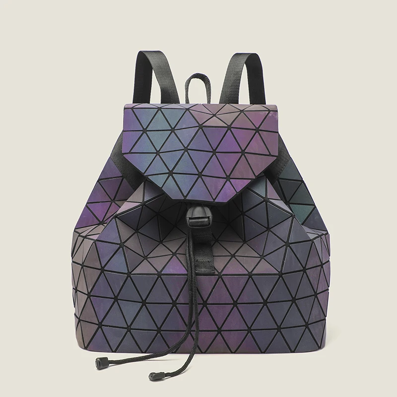 2023 Geometry New Women Backpack Fashion Holographic Shoulder Female Student Bags Woman\'s Shopping No Brand No Logo