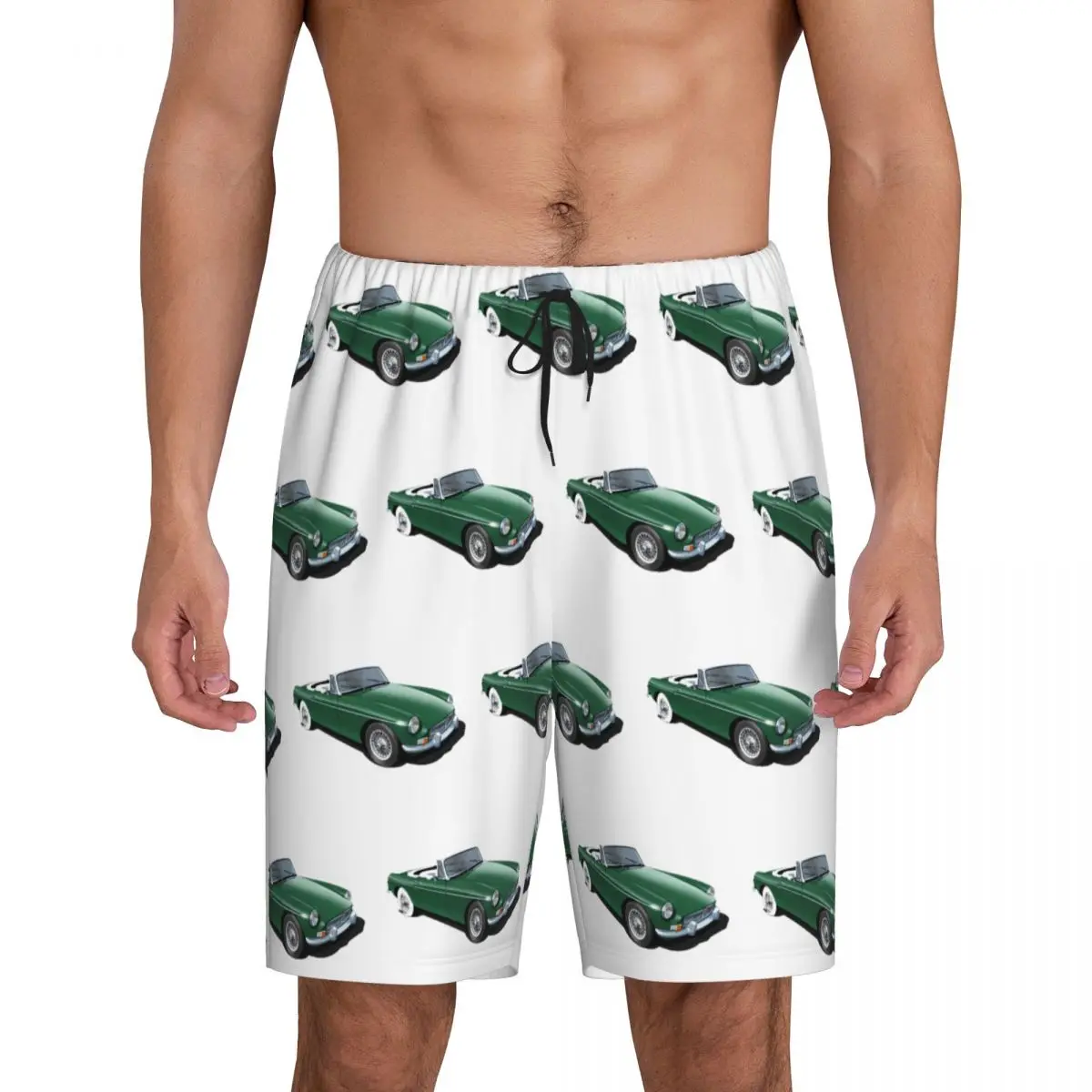 

Мужские короткие пижамные штаны Custom MGB Roadster In British Racing Green, шорты для сна и отдыха, пижамные штаны