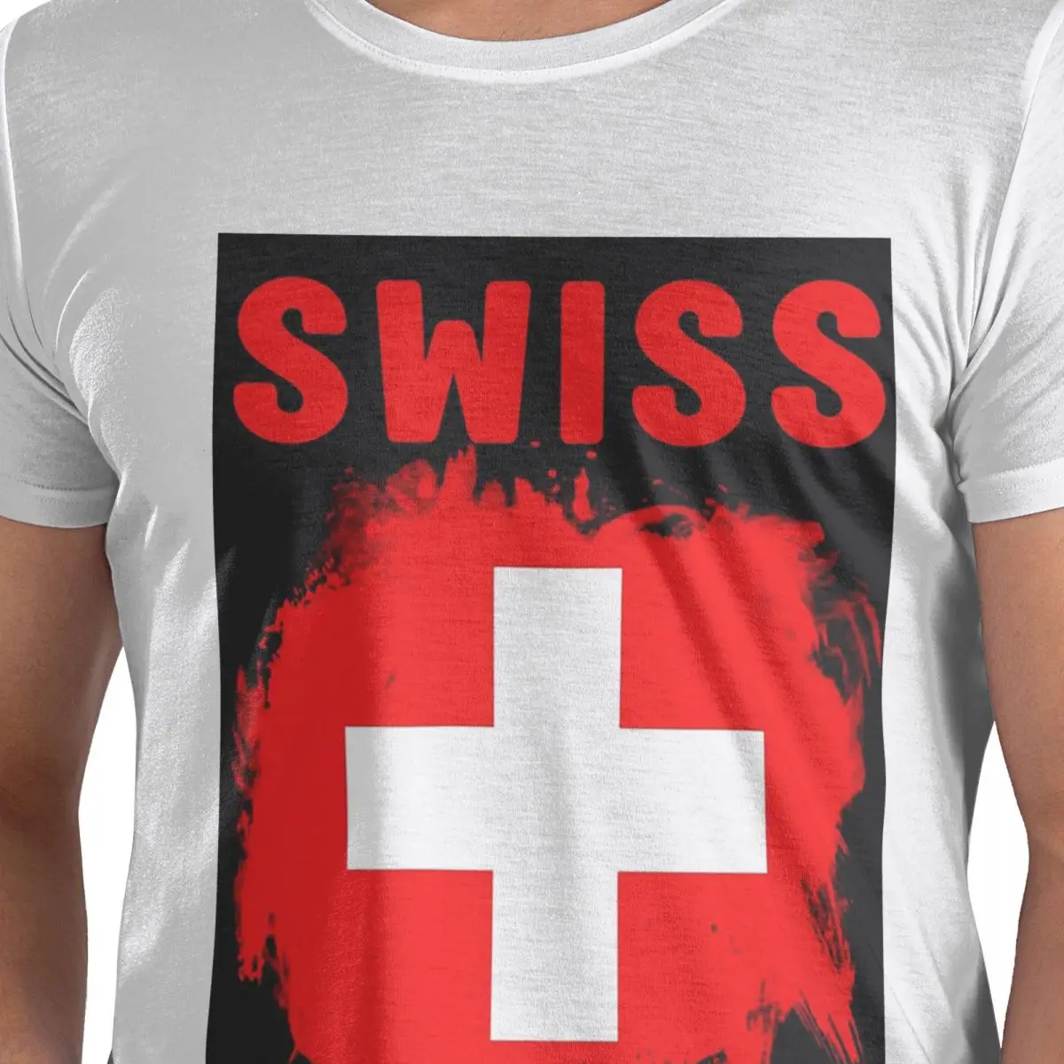 

Swiss Switzerland Flag 100% Cotton T-Shirt Men's Fashion T Shirts Men Crew Neck Short Sleeve S-6XL
