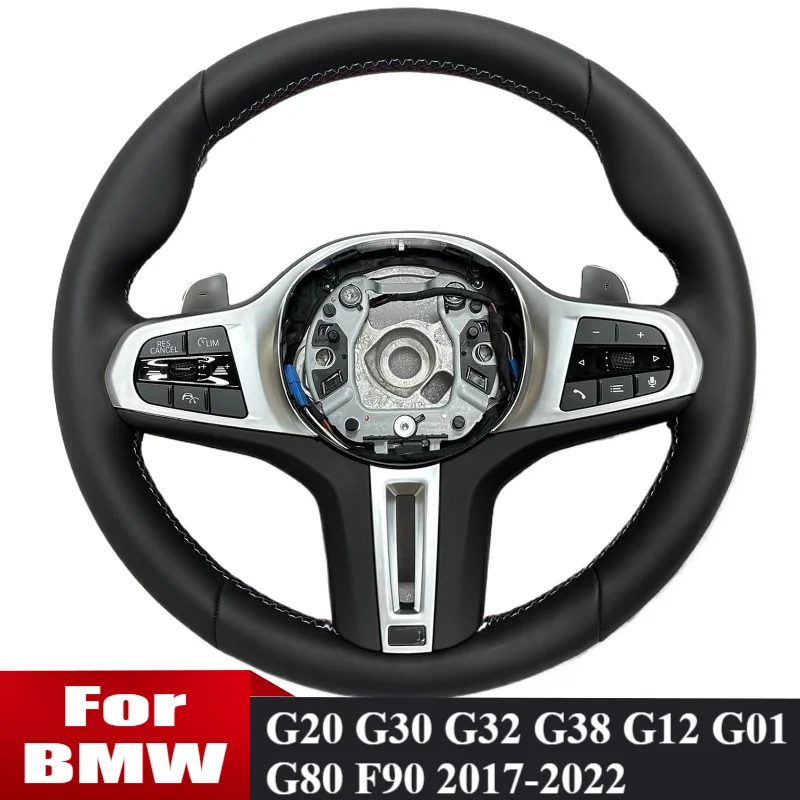 

PU Leather Steering Wheel For BMW G20 G28 G30 G38 F15 F25 F30 F10 X5 X6 X5M X6M 2019-2022 M Sports Steering Wheel w/Center Frame
