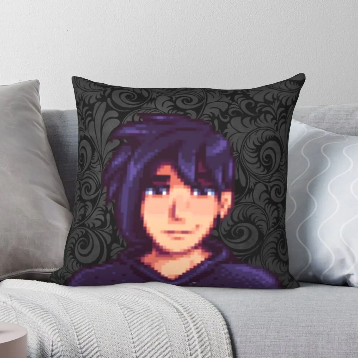 Stardew Valley Sebastian Square Pillowcase Polyester Linen Velvet Creative Zip Decorative Throw Pillow Case Room Cushion Cover