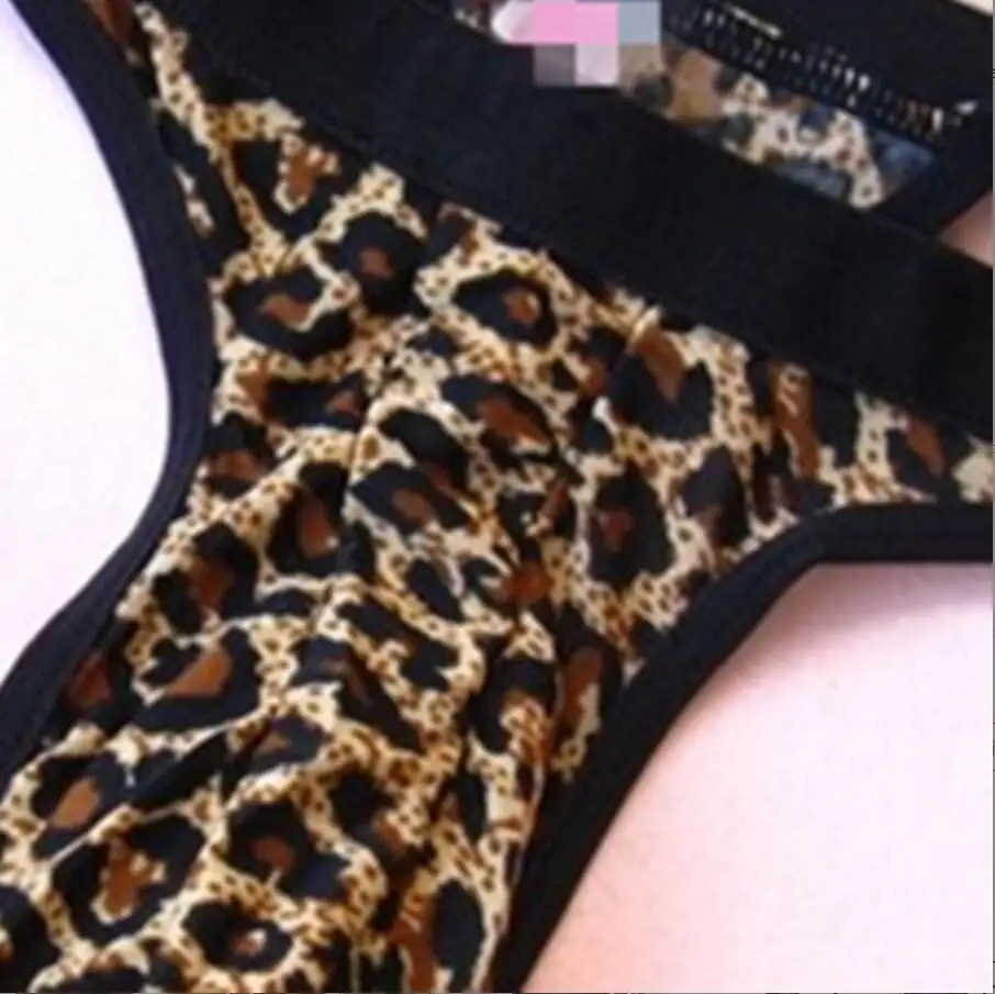 BDSM Leopard panty sexy Stripper Man O ring gstrings bandoge Thong Adult game for man sex toys roleplay product S2712