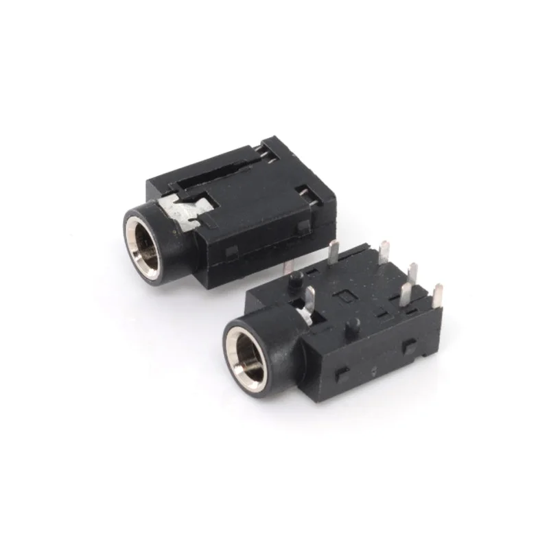 6 pin with metal socket stereo socket 3.5 Headphone socket PJ-343A 3.5mm audio and video socket