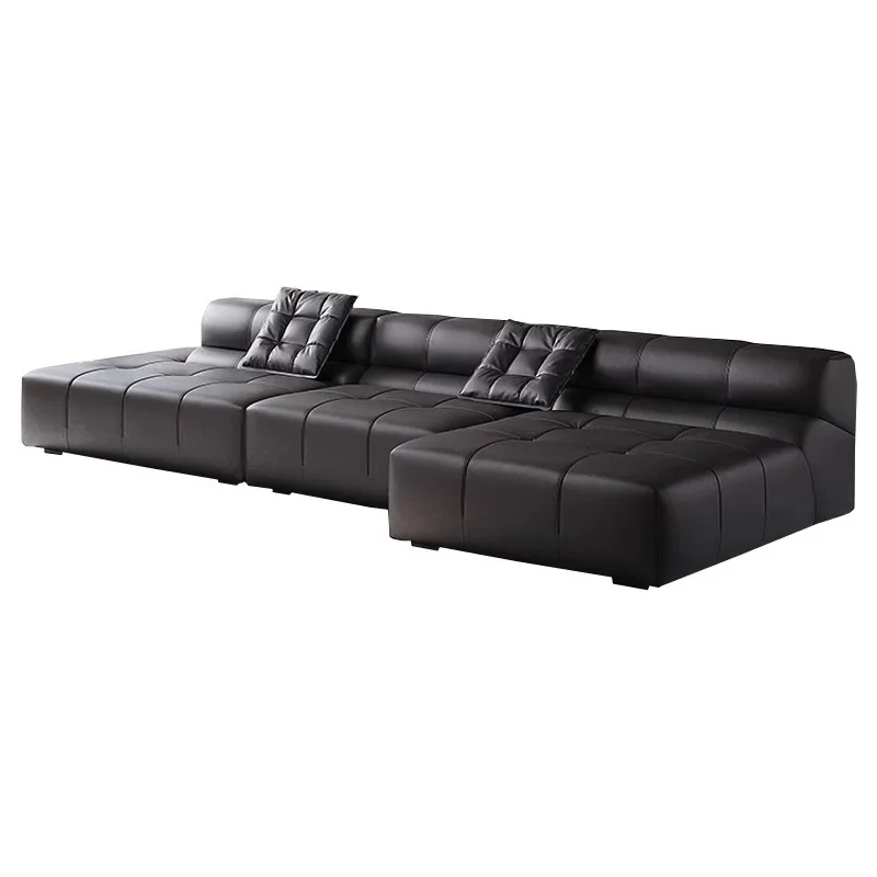 

Modern minimalist, armless, bread leather sofa, top leather sofa