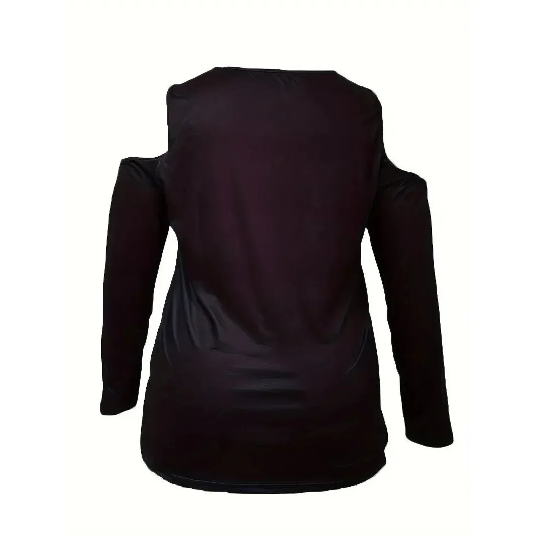 Faion Plus Size Damen-T-Shirt XL-5XL Sexy schulterfreies, lässiges, bequemes Damen-Top in großen Größen für Damen mit Birnenapfen