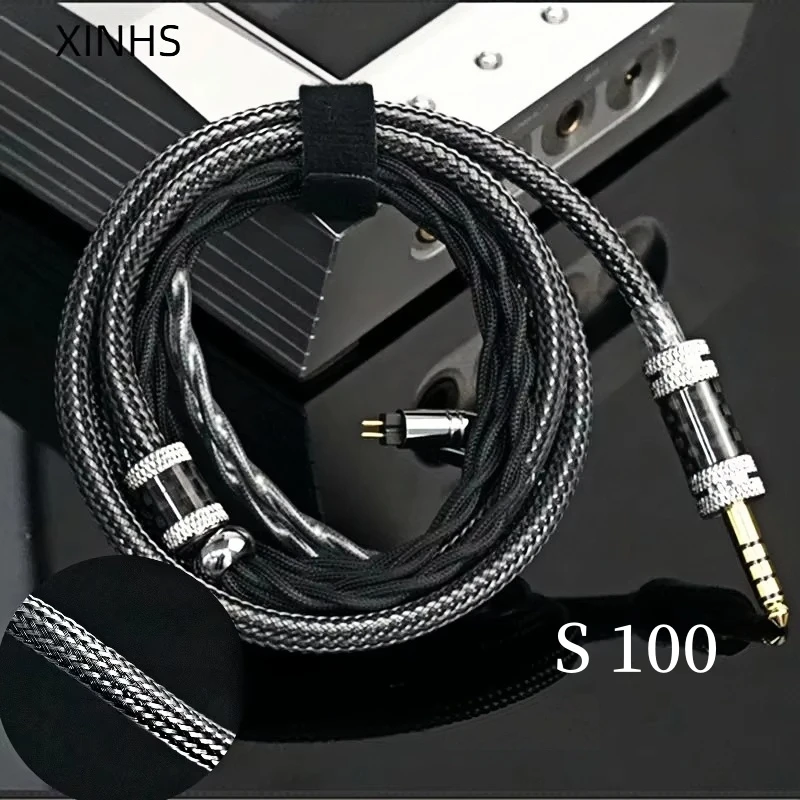 XINHS S100 Black Pearl Earplug IEM Replacement Cable High Purity Single Crystal Copper Double Layer Shielded Earplug Cable