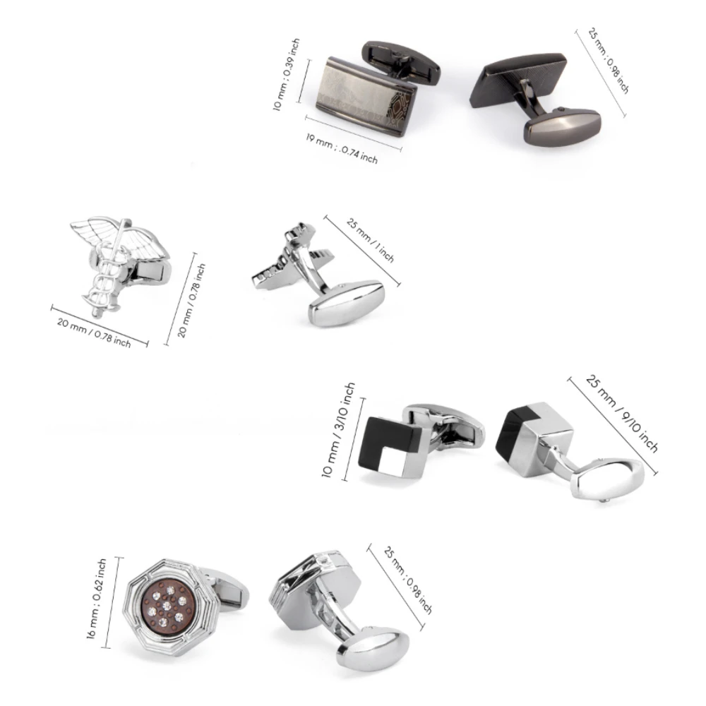 Men's Shirt Cufflinks Collection Double Snake Staff Medical Symbols Light Luxury Business Metal Formal Suit Cufflinks Buttons