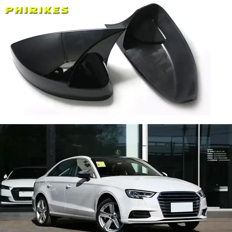 

For Audi A3 S3 8V RS3 Replacement Side Wing Mirror Covers Caps Carbon Look 2013-2019
