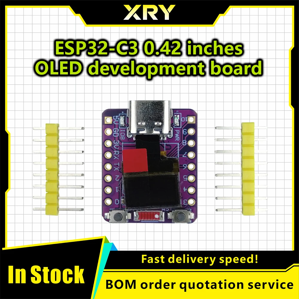 XRY ESP32-C3 OLED development board ceramic antenna ESP32 development board wifi Bluetooth 0.42-inch screen