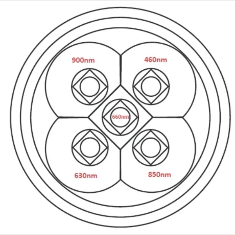Customized Own LOGO 5 Wavelengths Physical Infrared Portable Red Light Torch Full Body Target Pain Relief PDT Machine